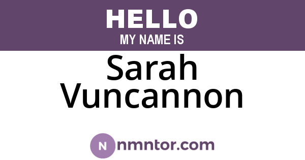 Sarah Vuncannon