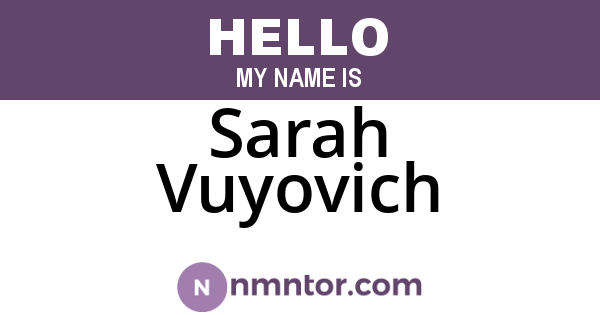 Sarah Vuyovich