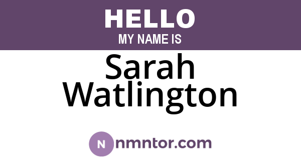 Sarah Watlington