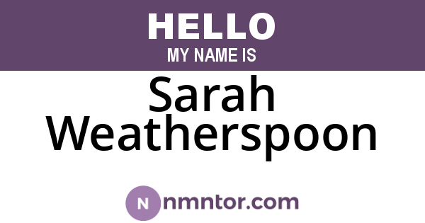 Sarah Weatherspoon
