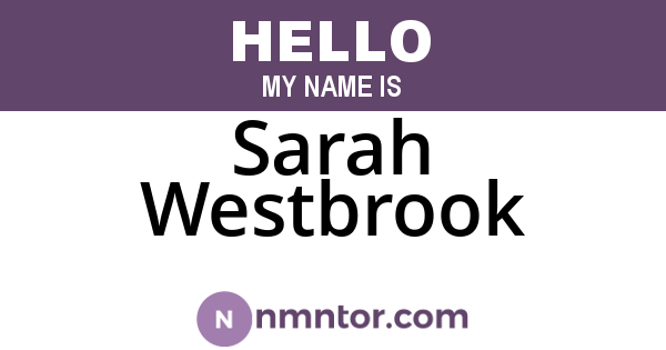 Sarah Westbrook