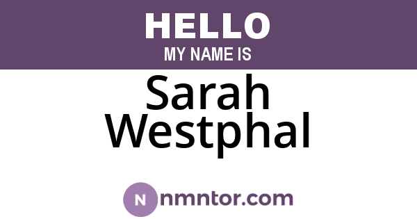 Sarah Westphal