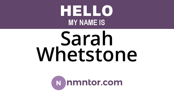 Sarah Whetstone