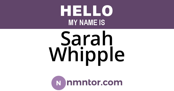 Sarah Whipple