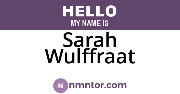 Sarah Wulffraat