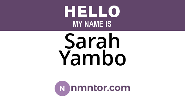 Sarah Yambo