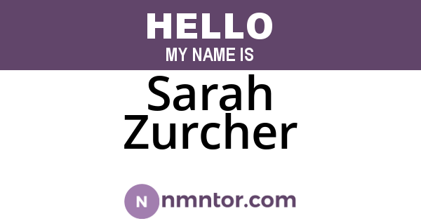 Sarah Zurcher