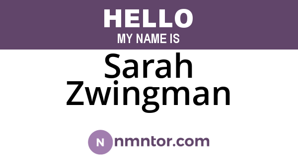 Sarah Zwingman