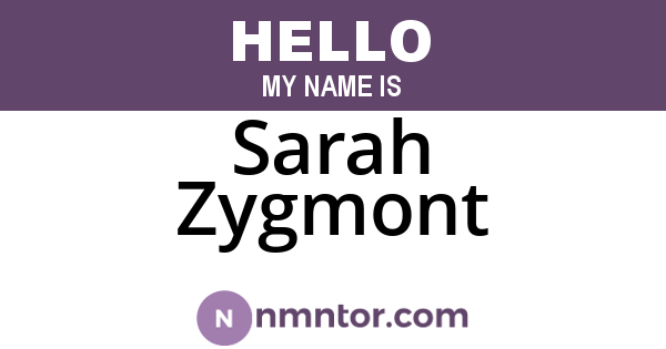 Sarah Zygmont