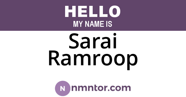 Sarai Ramroop