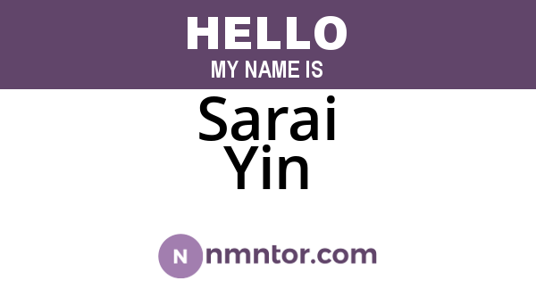 Sarai Yin