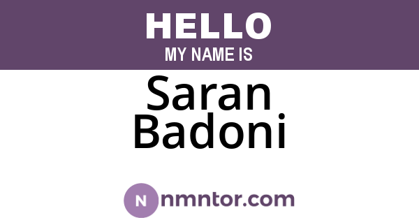 Saran Badoni