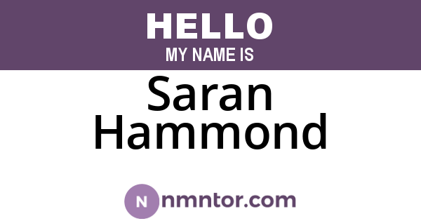 Saran Hammond