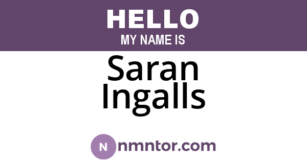 Saran Ingalls