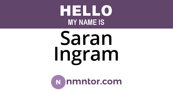 Saran Ingram