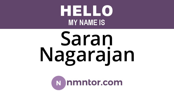 Saran Nagarajan