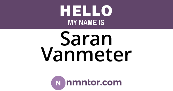 Saran Vanmeter