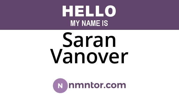 Saran Vanover