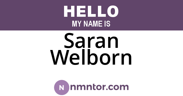 Saran Welborn