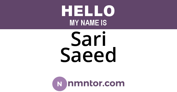 Sari Saeed