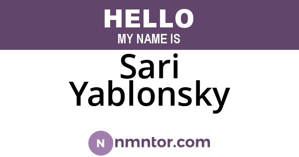 Sari Yablonsky