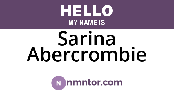 Sarina Abercrombie