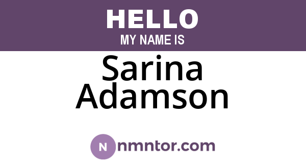 Sarina Adamson