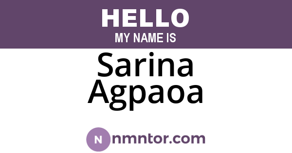 Sarina Agpaoa
