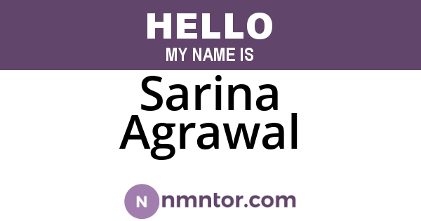 Sarina Agrawal