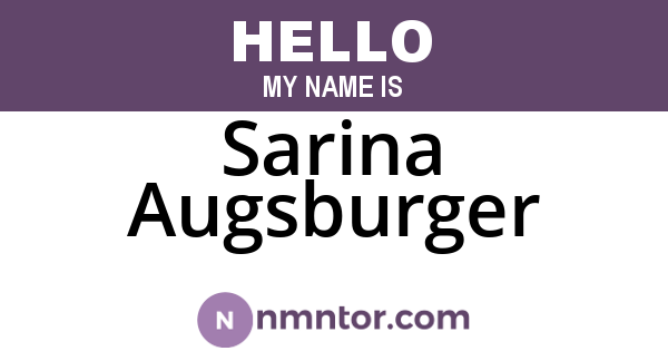 Sarina Augsburger