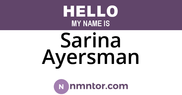 Sarina Ayersman