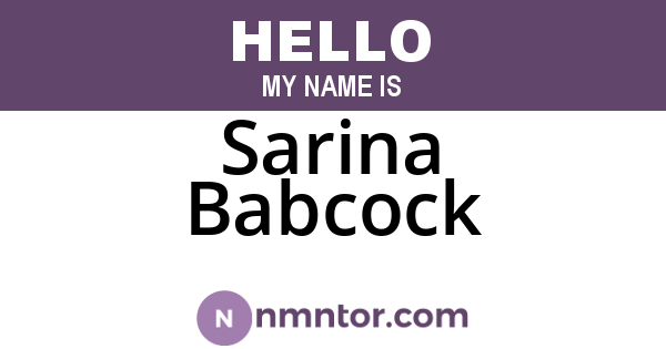 Sarina Babcock