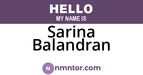 Sarina Balandran