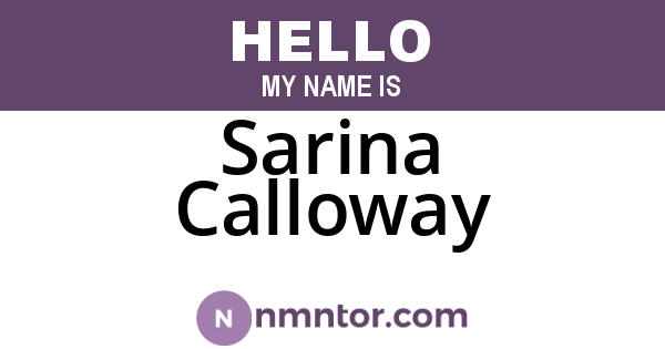 Sarina Calloway