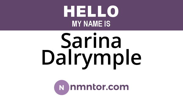 Sarina Dalrymple