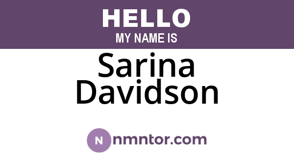 Sarina Davidson