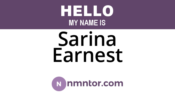 Sarina Earnest