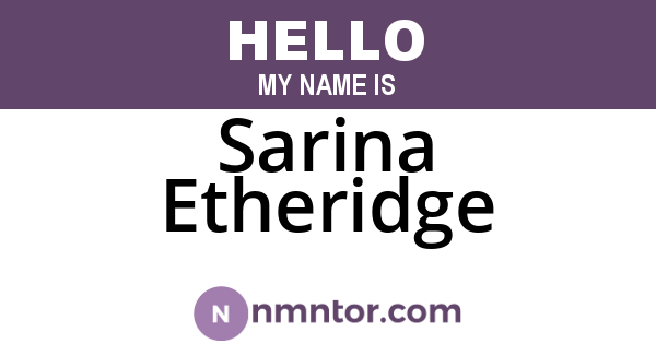 Sarina Etheridge