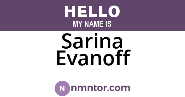 Sarina Evanoff