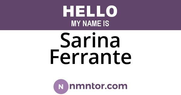 Sarina Ferrante