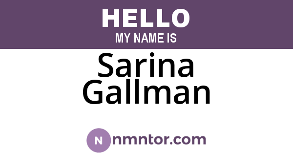 Sarina Gallman