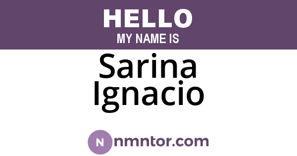 Sarina Ignacio