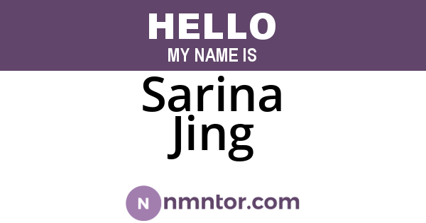 Sarina Jing