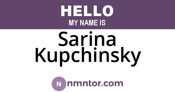 Sarina Kupchinsky