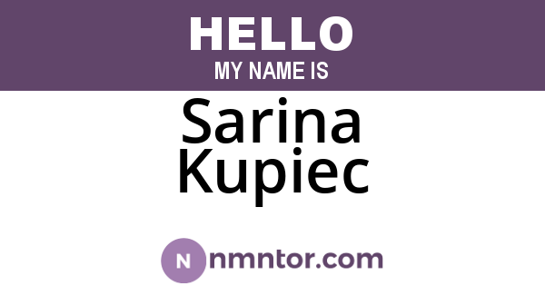 Sarina Kupiec