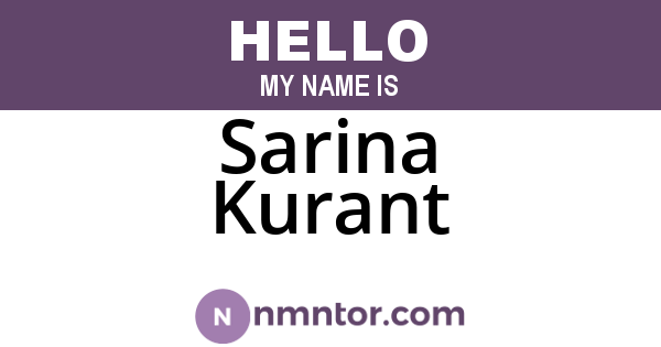 Sarina Kurant