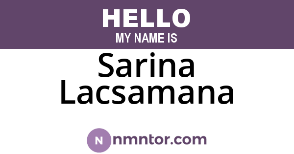 Sarina Lacsamana