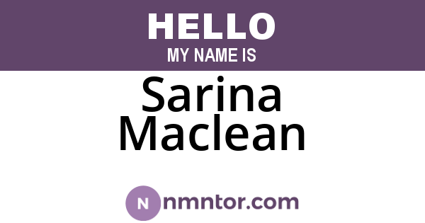 Sarina Maclean