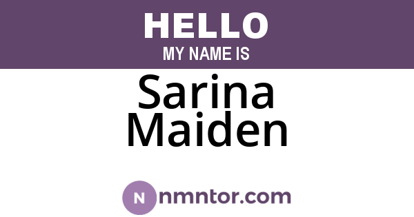 Sarina Maiden