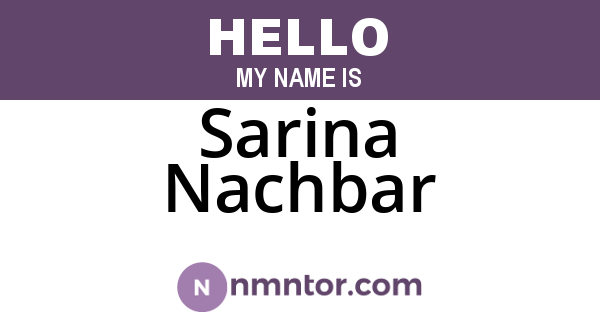 Sarina Nachbar